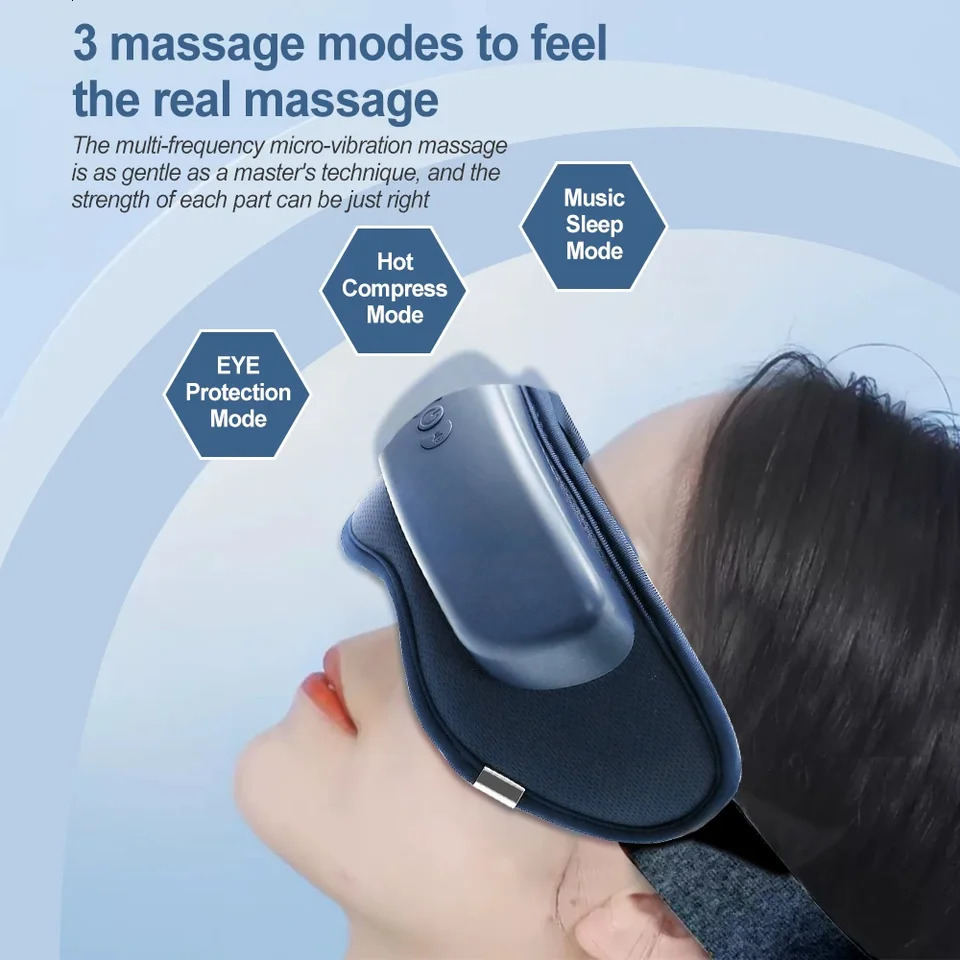 EMS Intelligent Airbag Vibration Bluetooth Music Heating Eye Massager for Relieving Eye Fatigue and Improving Sleep Eye Care 250603