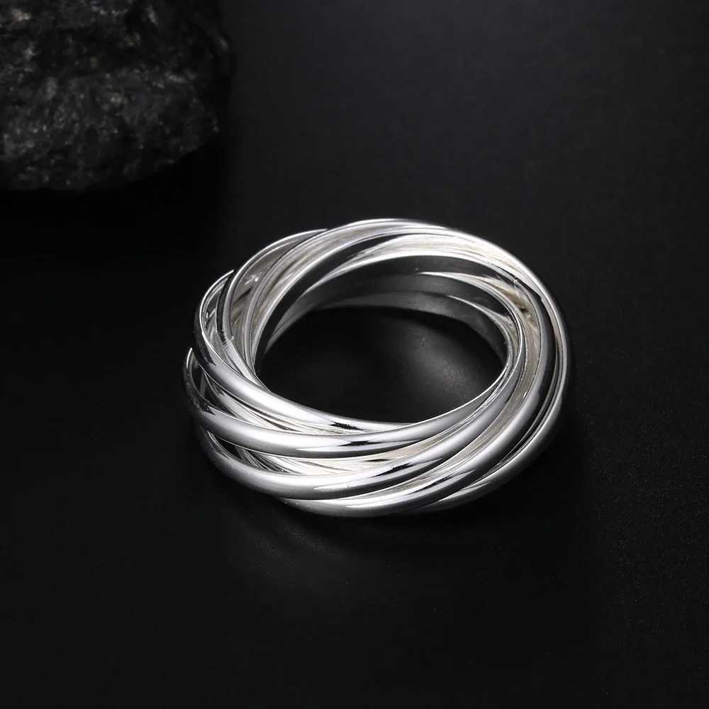 Hoy 925 Sterling Silver Fine Five Circles Ring For Women Fashion Folk-custom Wedding Party Christmas Gift Classic Jewelry XJ250606