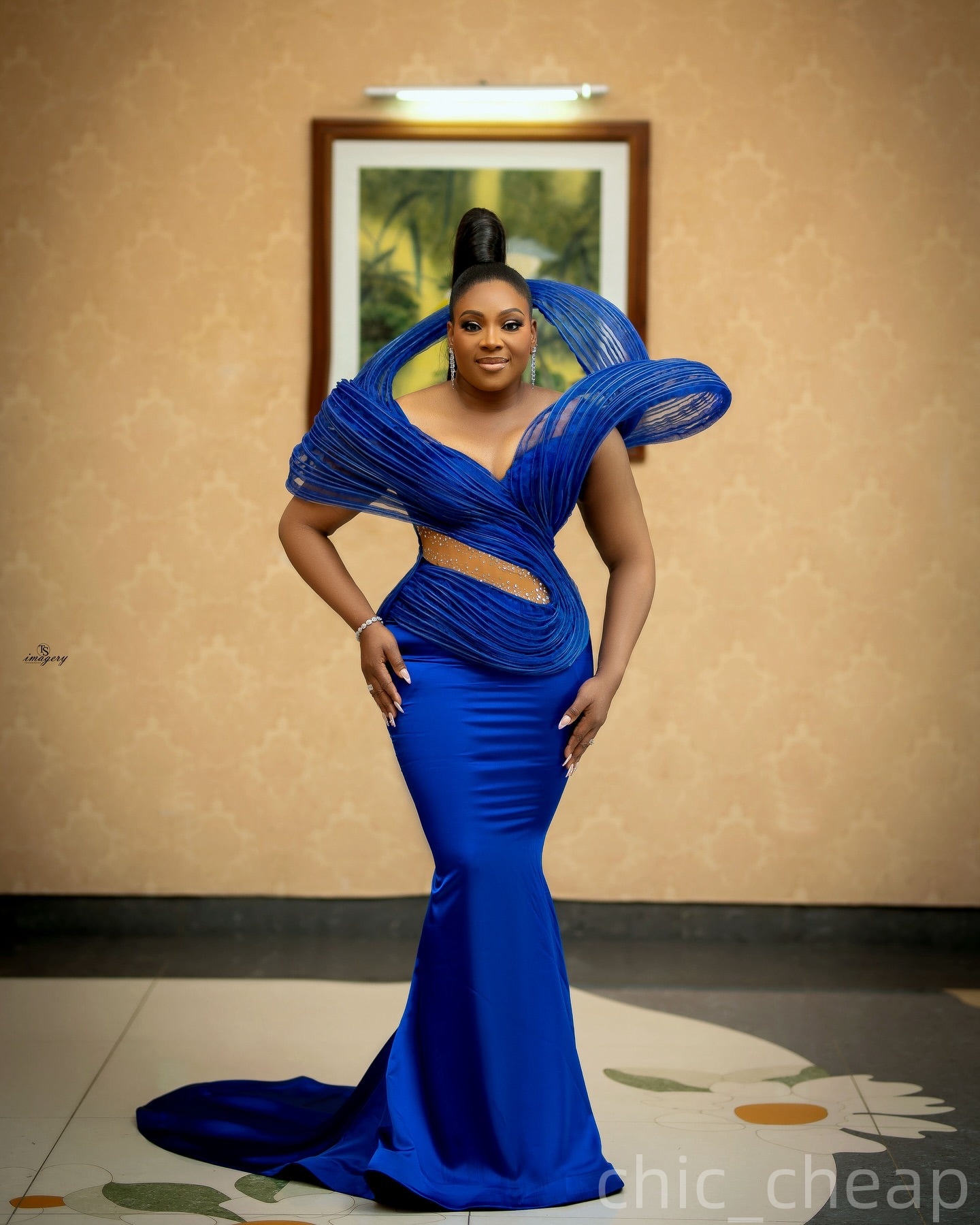 Royal Blue Mermaid Prom Dresses 2025 Crystals Satin Spaghetti Evening Formal Party Second Birthday Engagement Gowns Plus Size Dress For Special Occasi