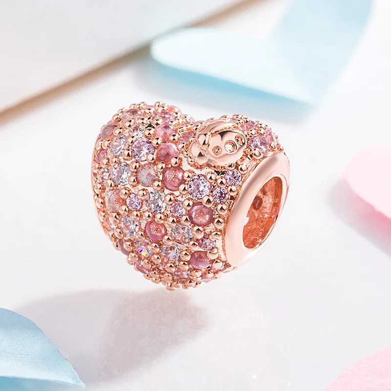 New 925 Rose Gold Plated Butterfly Feather Lock Key Charms Beads Fit Original Bracelet DIY Fashion Woman Jewelry XJ250607