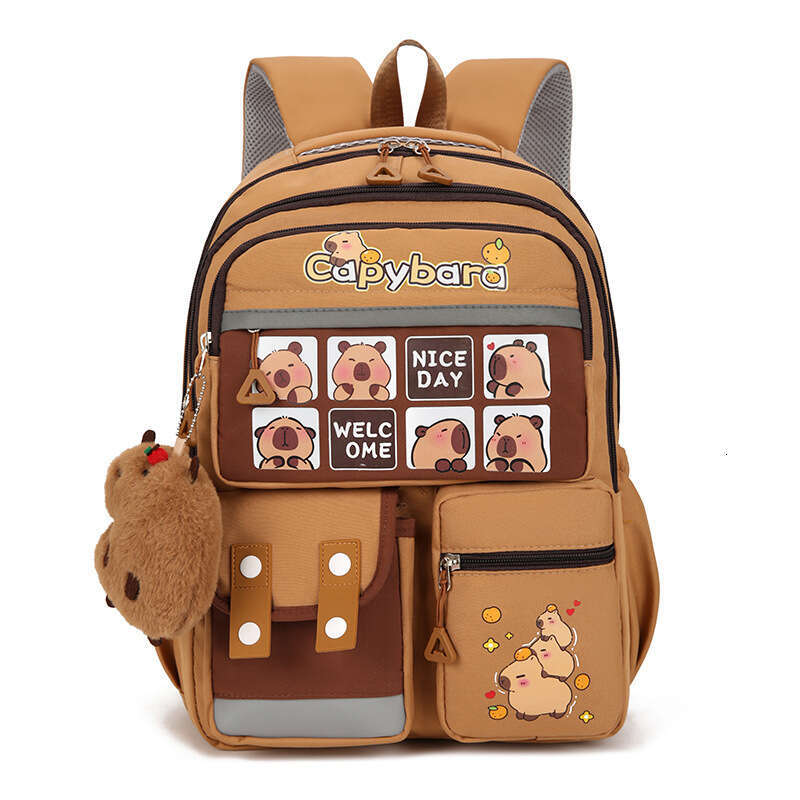 Kapibala Print Boys Girls Colorful Backpack Casual Trendy Cute Women Student Bag