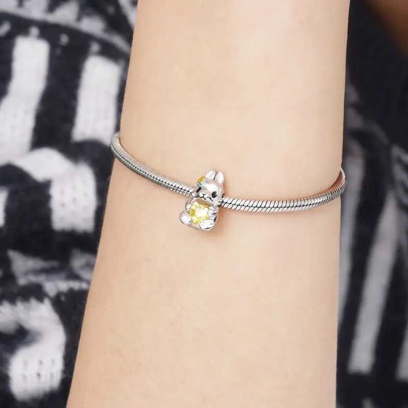 New Fashion Silver 925 Cute Cartoon Cat Dog Duck Charm Bead Pendant Fit Original pendant Silver 925 Bracelet DIY Women Jewelry XJ250607