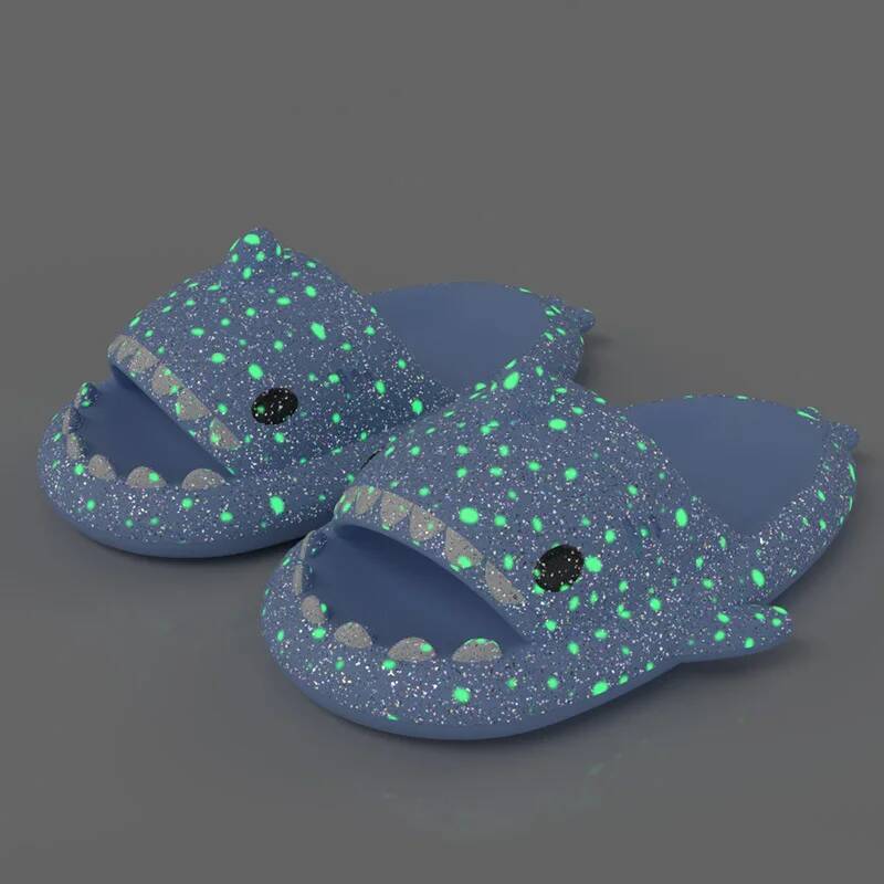 Ddmyoutdoor Women Luminous Starry Sky Shark Shape Femlae New EVA Slippers Couple Home Platform Cartoon Beach Sandals Chaussure Femme Shoes outdoor sho