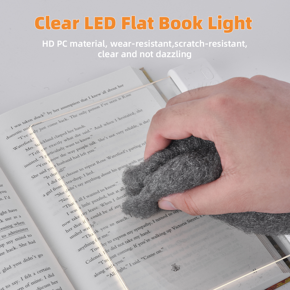 USB Rechargeable LED Book Light 1200mAh 3 Brightness Levels 3000K 6500K Eye Caring Reading Light for Study Office Travel