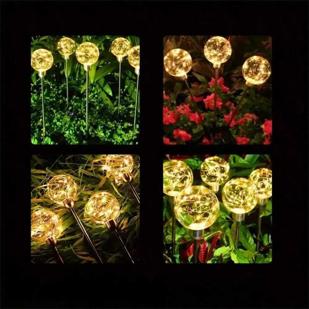 Solar Ball Reed Light Garden Park Villa Garden Decoration Plug Light Copper Wire Lawn Lamp for Home Party Holiday Decoration XJ250606