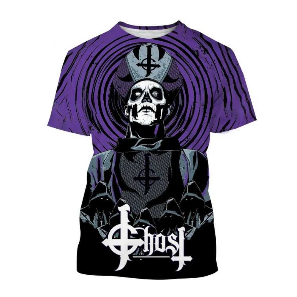 Motorcycle Hot Sale Ghost Band 3D Print T-shirt Personality Men Women Kids Casual Fashion Hip-hop Rock Cool Short Sleeve T Shirt W250607