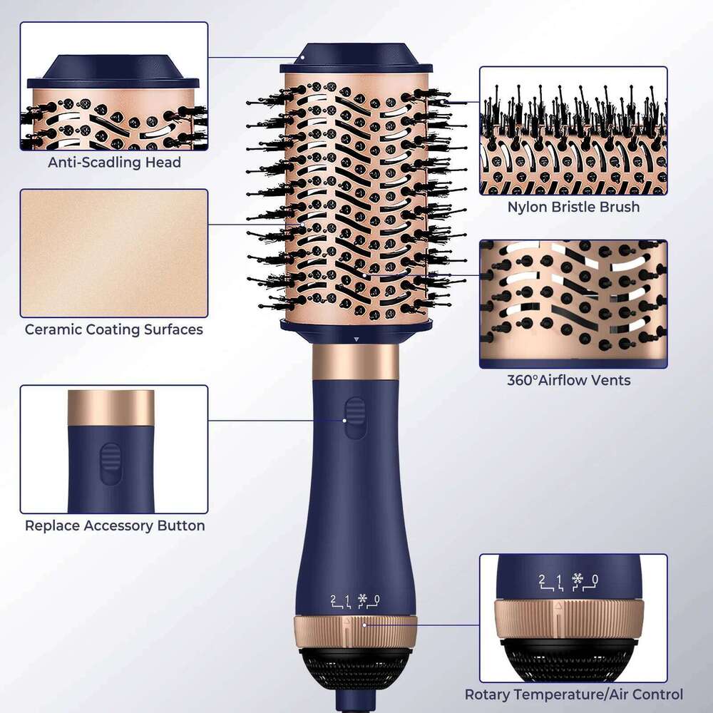 4 In 1 Dryer Hot Comb Professional Curling Iron Hair Straightener Styling Tool Wrap For Styler Air Culer Brush Blow
