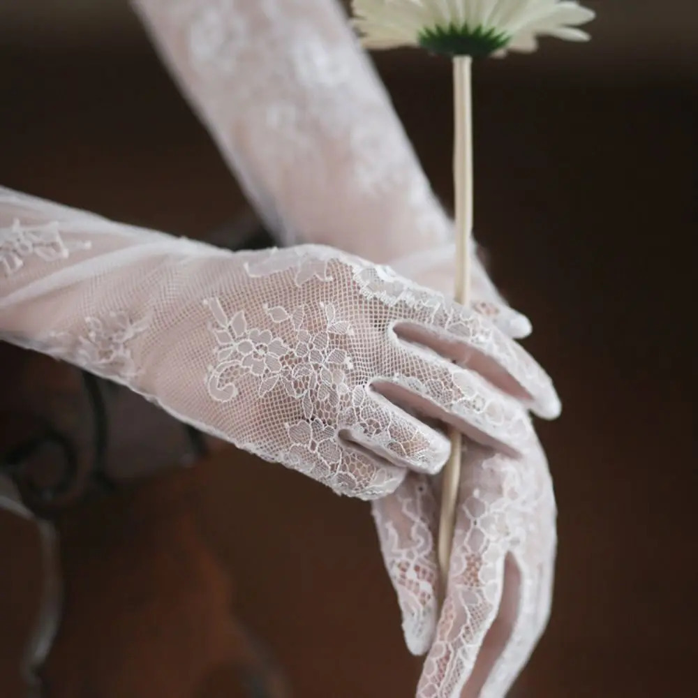 Driving Gloves Elastic Dinner Dress Cosplay Mesh Short Gloves Wedding Mittens Party Lace Long Gloves Bridal Mesh Gloves 250603