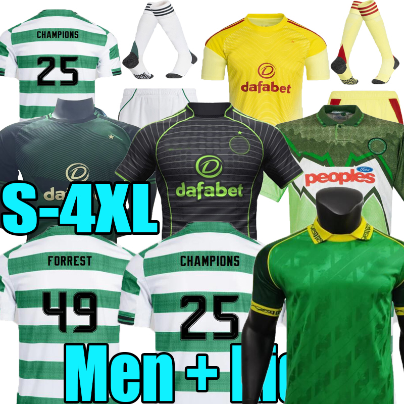 3XL 4XL Retro Green 1985 86 87 89 91 92 93 94 96 98 99 00 01 03 LARSSON HOME AWAY THIRD soccer jerseys FORREST 2024 2025 26 MCGREGOR Players fans Men kids Football Shirt