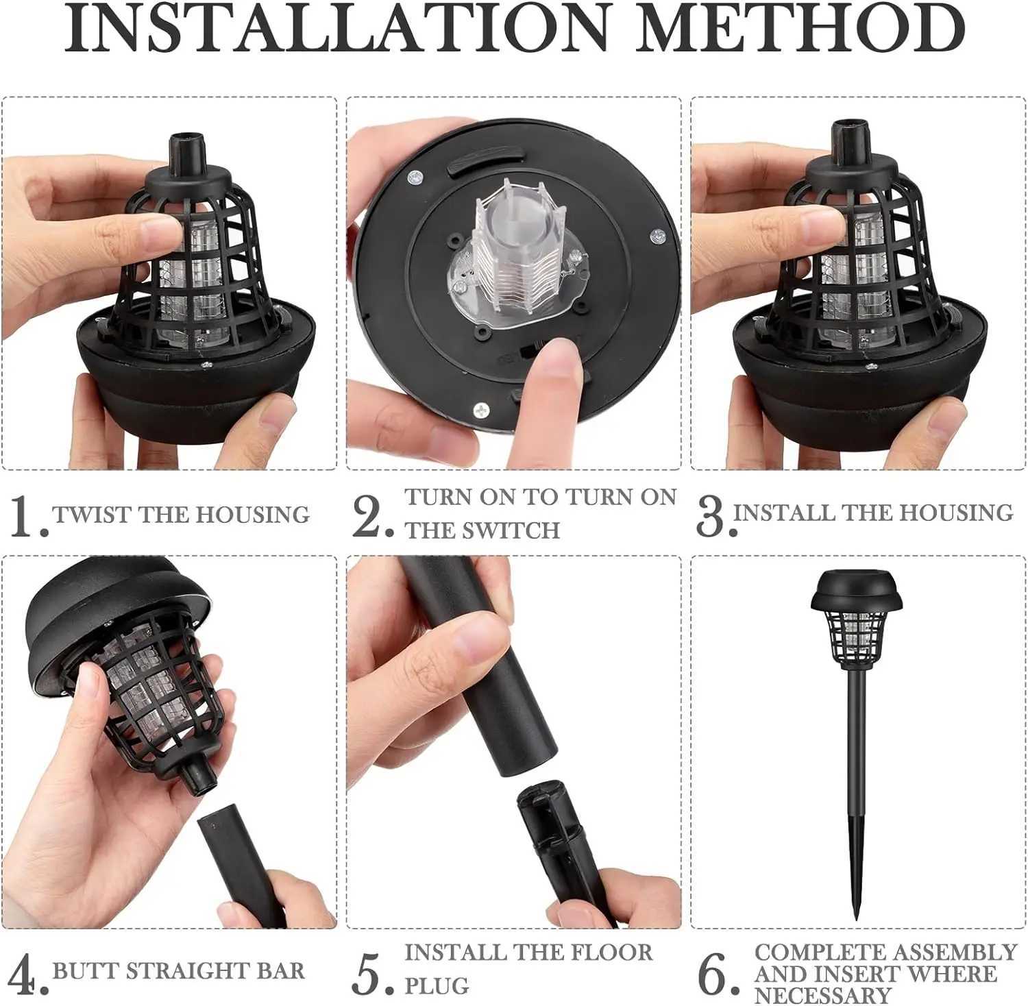 Solar Mosquito Killer With 2 Light Modes Outdoor Waterproof LED Light Bug Zapper Mosquito Trap Lamps For Garden Lawn Camping XJ250606