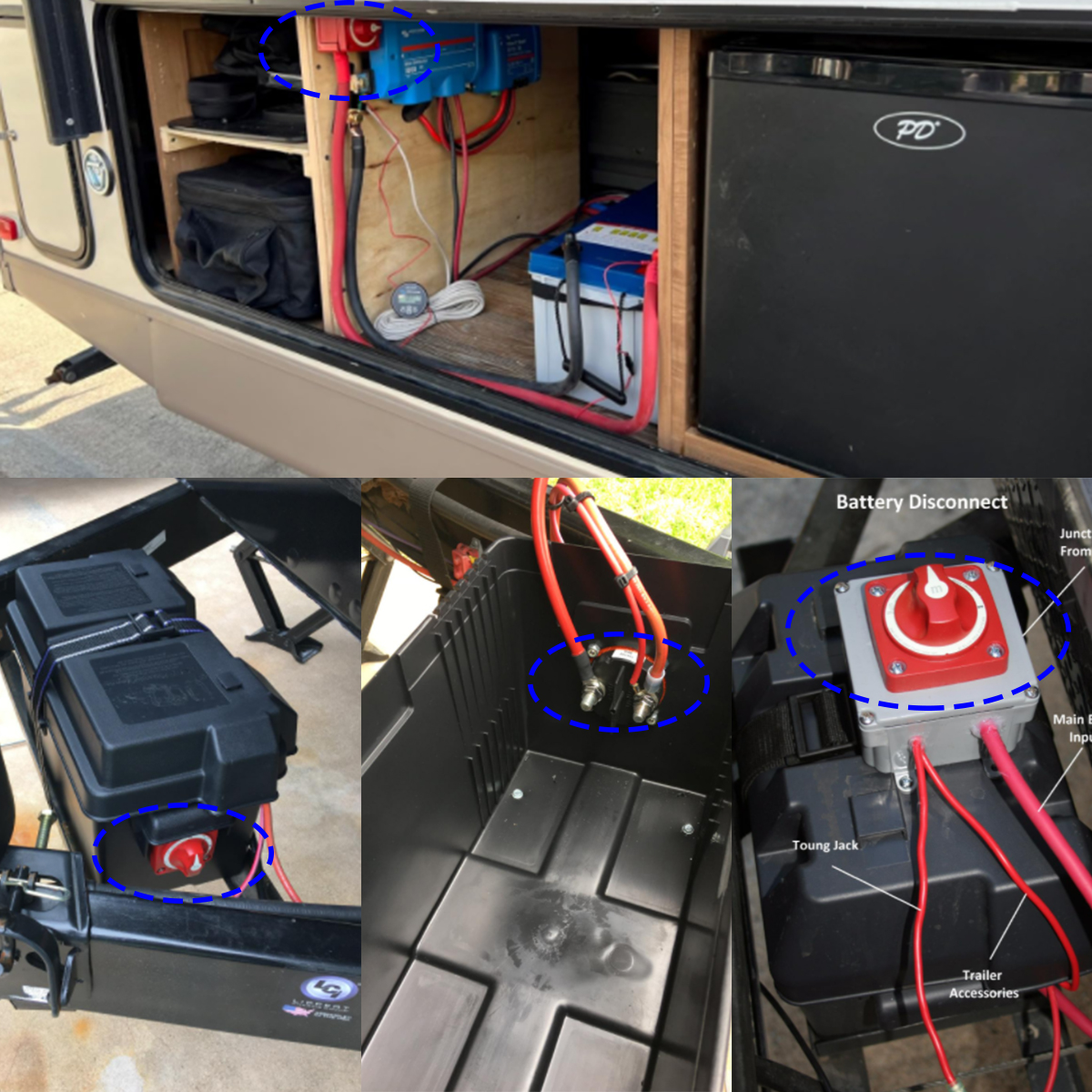 Compact Marine Red Battery Selector Switches (Series 6006M through 6011M) Equipped With Integrated Self Tapping Mounting Hardware