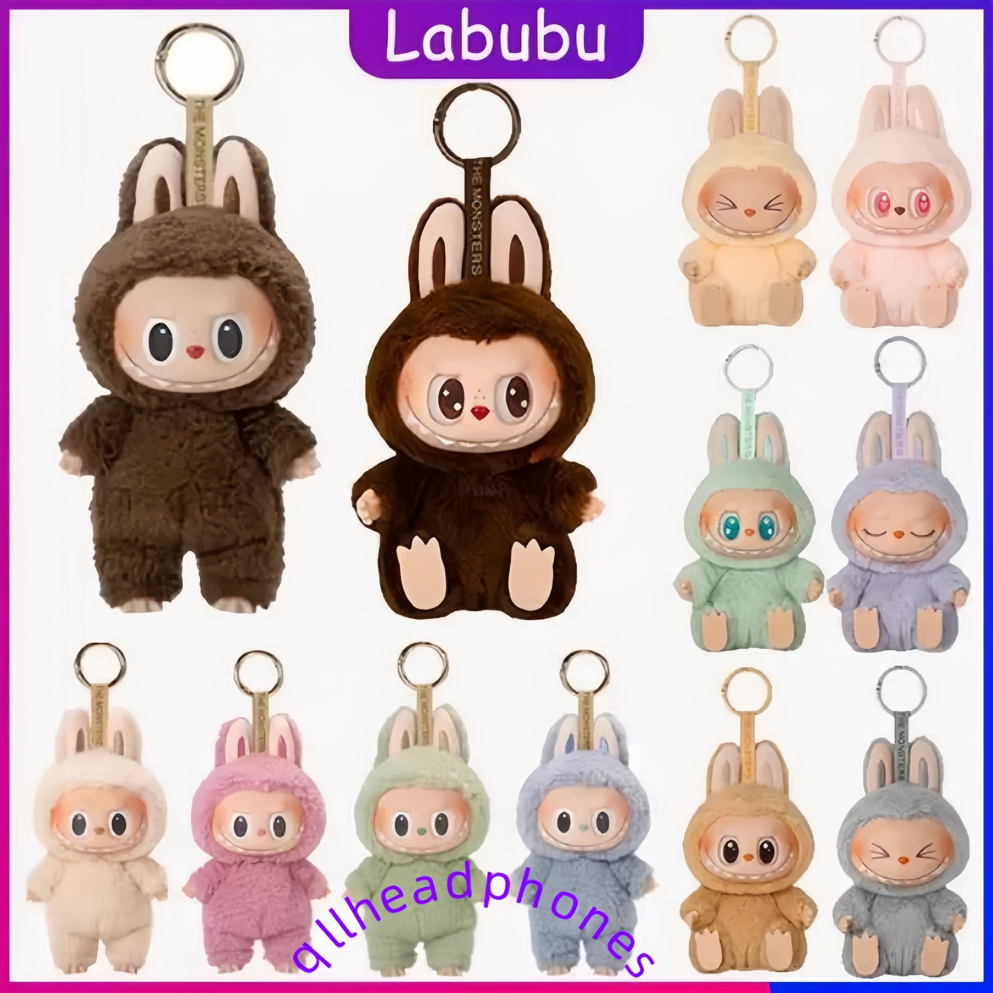 Labubu Monsters Dolls Toys Full Set Collectible 1 Replica Model Cute Have A Seat Keychain Backpack Pendant High Quality Gifts W250508