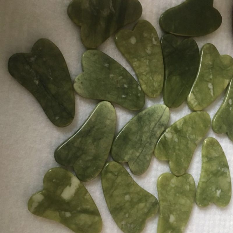 Natural xiuyan stone Green Jade Guasha gua sha Board massager for scrapping therapy jade roller