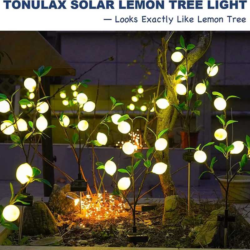 Outdoor Solar Lemon Light Lawn Courtyard View Garden Park Party Atmosphere LED Entrance Festival Fruit Decorative Lamp W250607