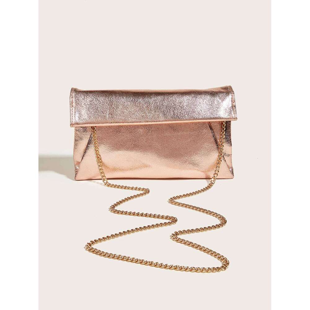 CEZIRA Fashion PU Leather Metallic Clutch Women Crossbody Shoulder Bags With Chain Party Evening Purses Envelope Handbag