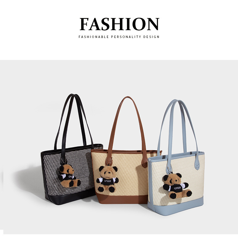 Free Shipping Large Capacity Women's Luxury Tote Bag 2025 New Designer Bags Fashion Shoulder Underarm Bag Casual Retro Niche Woven Bag Handbag