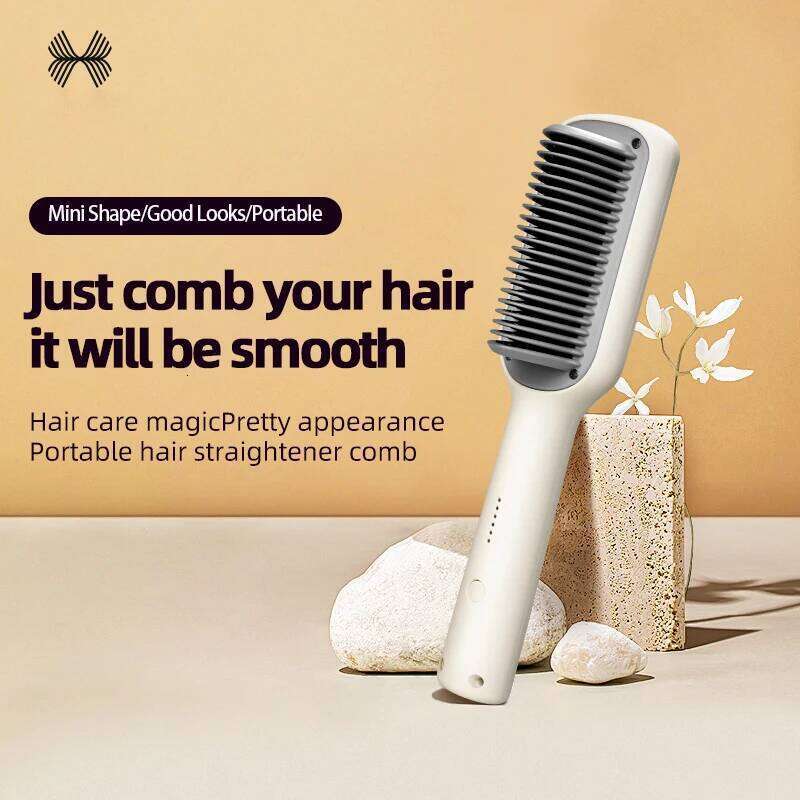 Ggbingo Straightener Electric Hot Heating Comb Professional Mini Ceramic Straightening Brush Hair Styling Tool