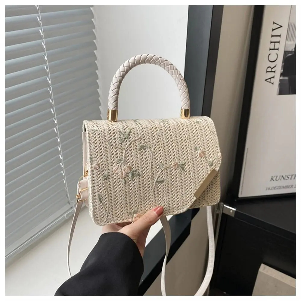 Shoulder Messenger Bag Girls Handbags Women Summer Bohemian Straw Woven Beach Crossbody Rattan Braid Grass Vacation Bag 250605