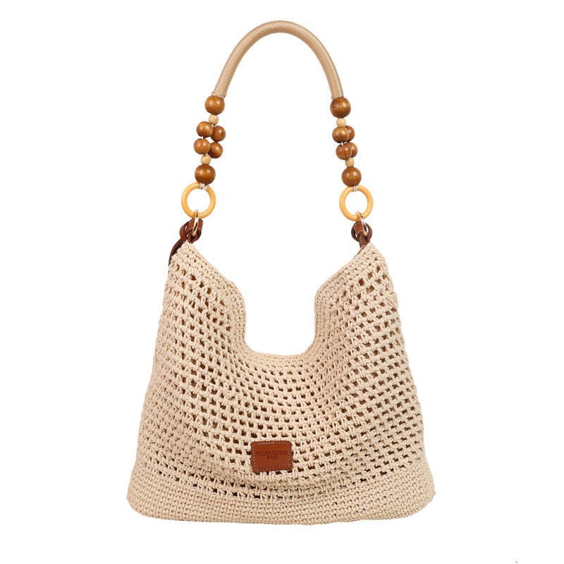 designer Summer Lazy Style Large Capacity Tote Bag for Women 2025 New Niche Light Luxury Handwoven Underarm Bag Beac