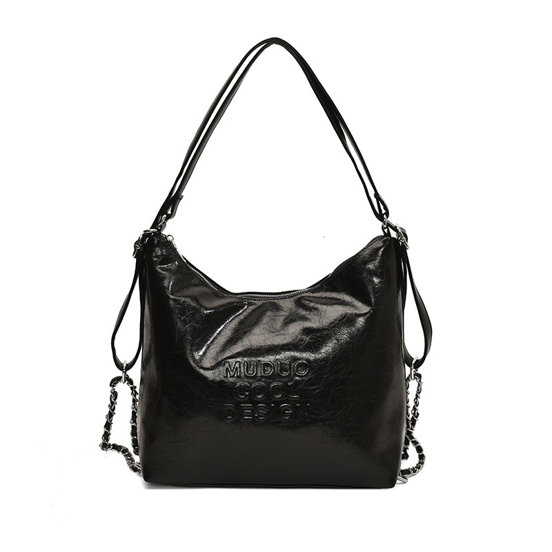 designer Large Capacity Fashion Handbag for Women 2025 New Commuter Tote Bag Oil Leather Simple Shoulder Underarm Bag