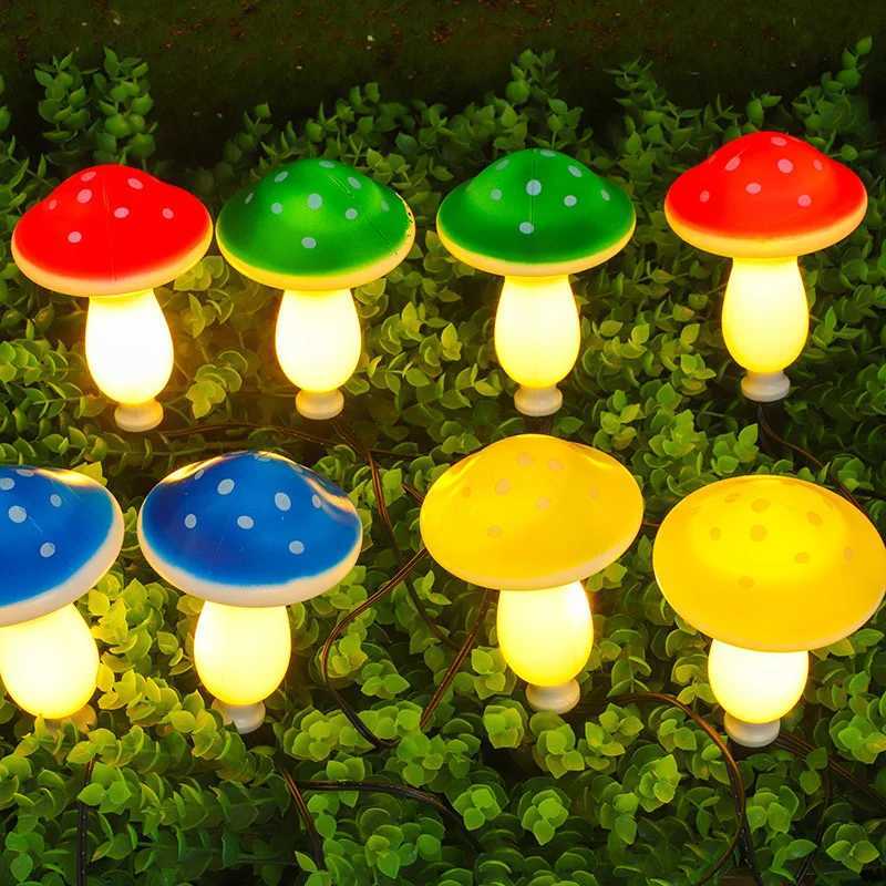 LED Aaric String Lights 8 Heads Mushroom Lamp Decor Camping Tent Flower Bed Garden Outdoor Yard Patio Pathway Landscaped LightingXJ250606