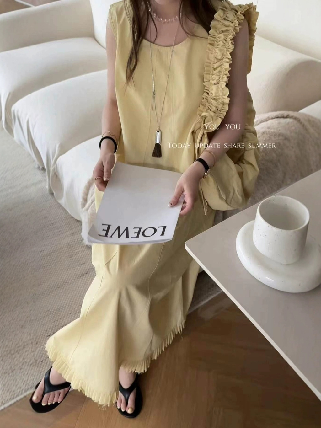 GC101 Cotton Round Neck Sleeveless Long Dress