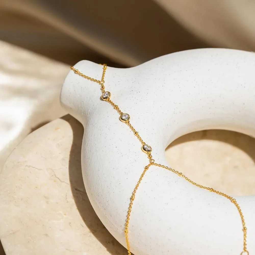 Gold Bracelets for Women Waterproof 14K Real Gold Jewelry Sets Trendy Thin Dainty Stackable Cuban Link Paperclip Chain Bracelet W250606