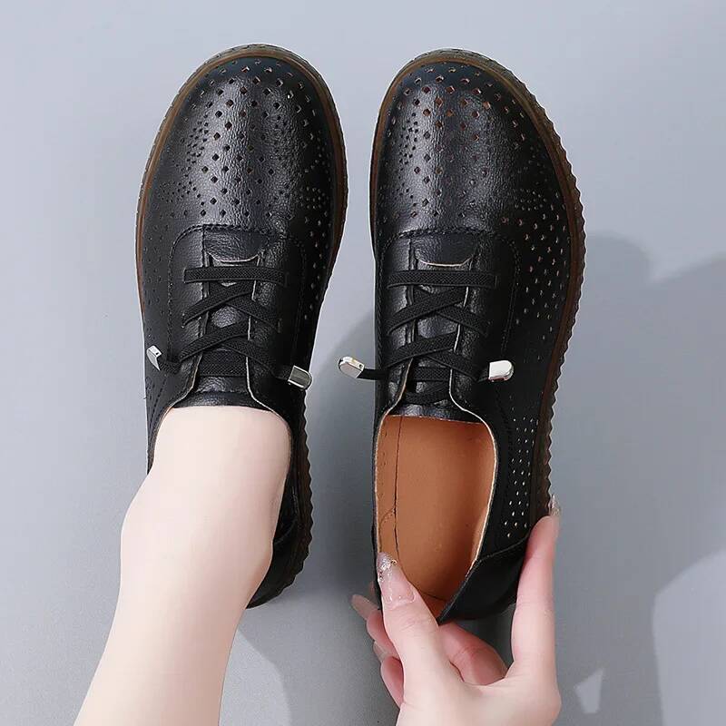 ddmyoutdoor Hollow Flat Mother Casual Shoes Simple White Wear Resistant Women Sneakers Outdoor Outdoor Shoes