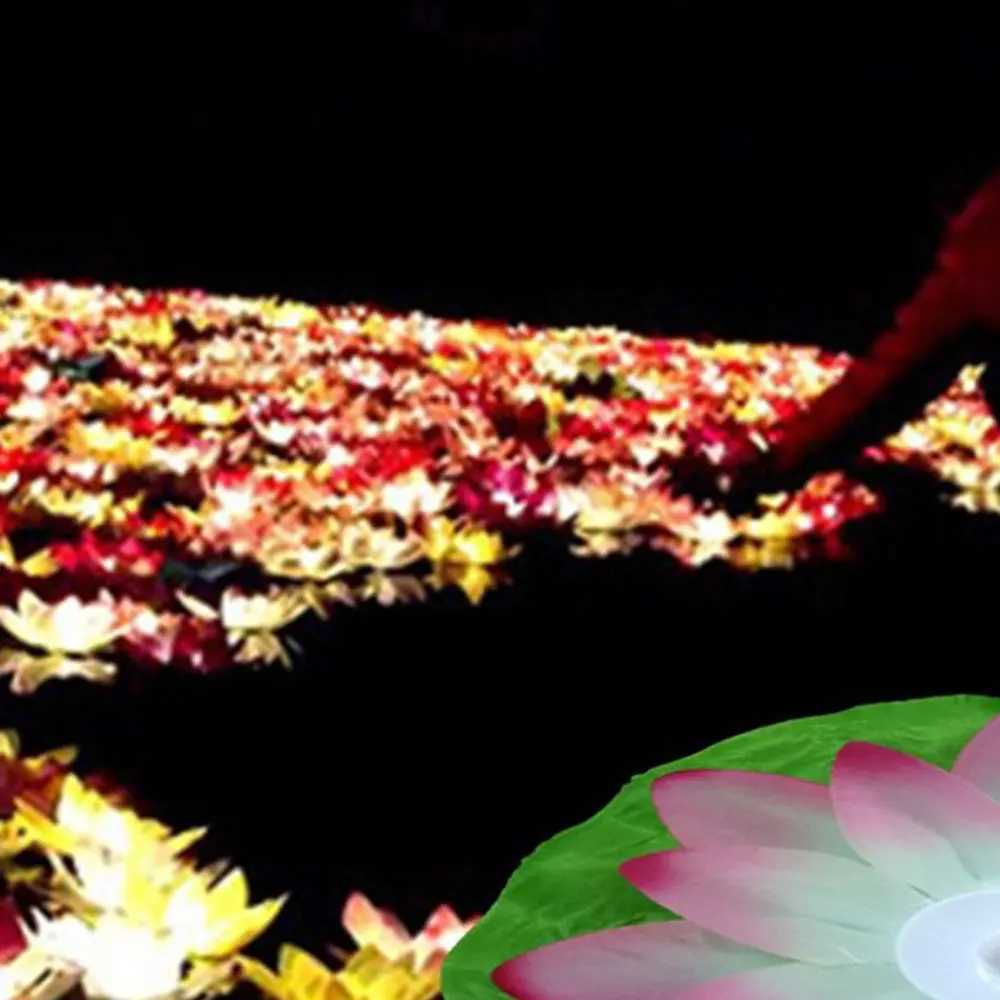 Floating Lotus Light Solar Powered Lotus Lamp with 7 Colors RGB LED Light Waterproof Lotus Light Water Floating Lotus Night Lamp XJ250606