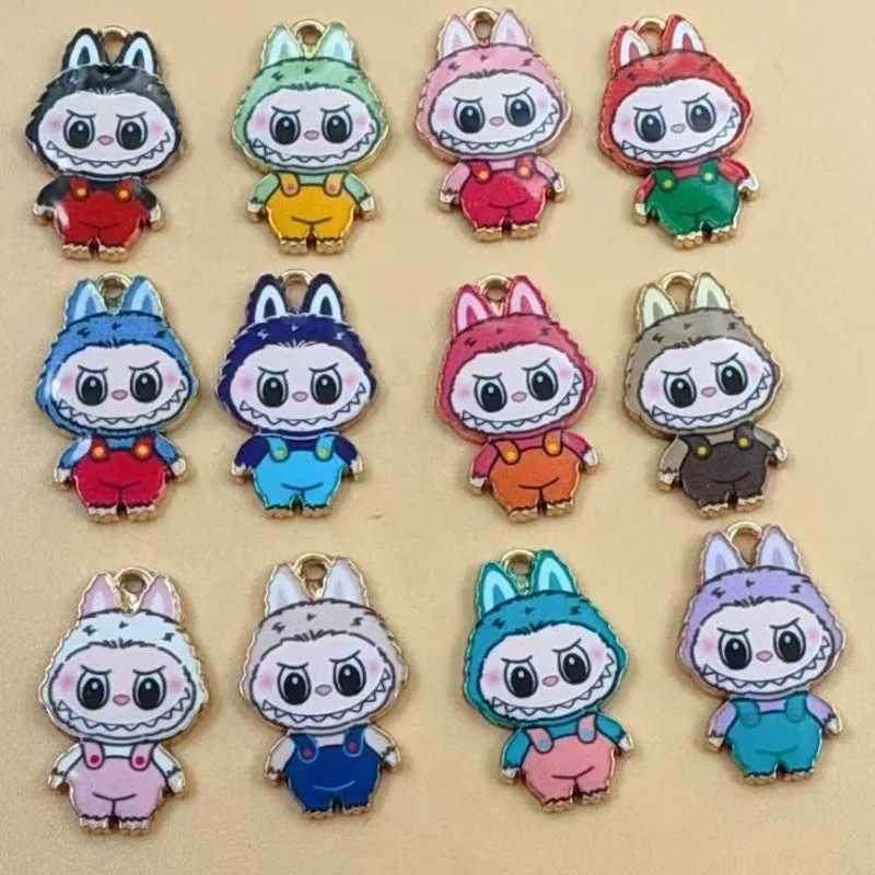 10PCs Cute Cartoon Charms Multicolor Animal Enamel Gold Color Metal Pendants DIY Necklace Bracelets Jewelry Making XJ250607