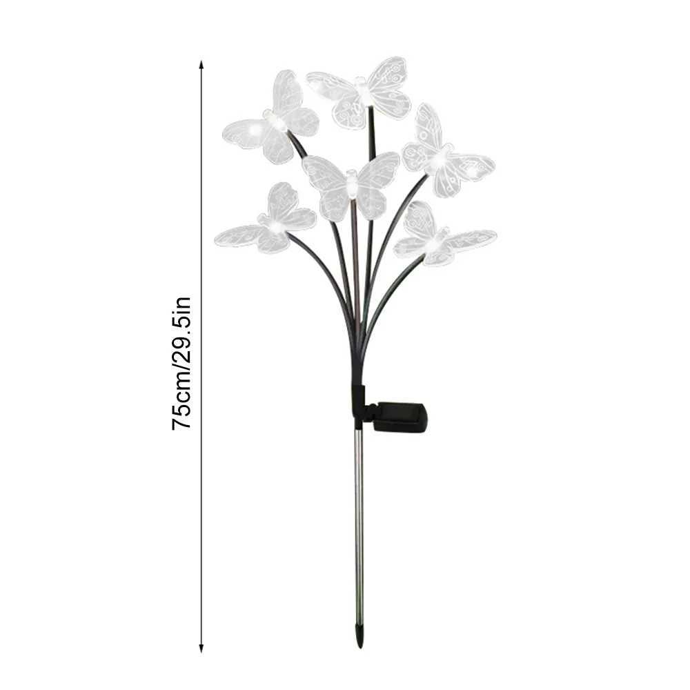 Solar LED Lights Outdoor Waterproof Garden Butterfly Sunlight LED Lamp Landscape Lawn Light Home Decor Lamp 6/8/10 Heads LightingXJ250606