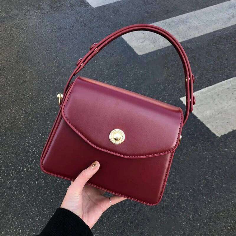 Vintage Small Square Messenger Bags for Women Fashion Ladies Shoulder Tote Purse Solid Color Female Top-handle Crossbody Bag