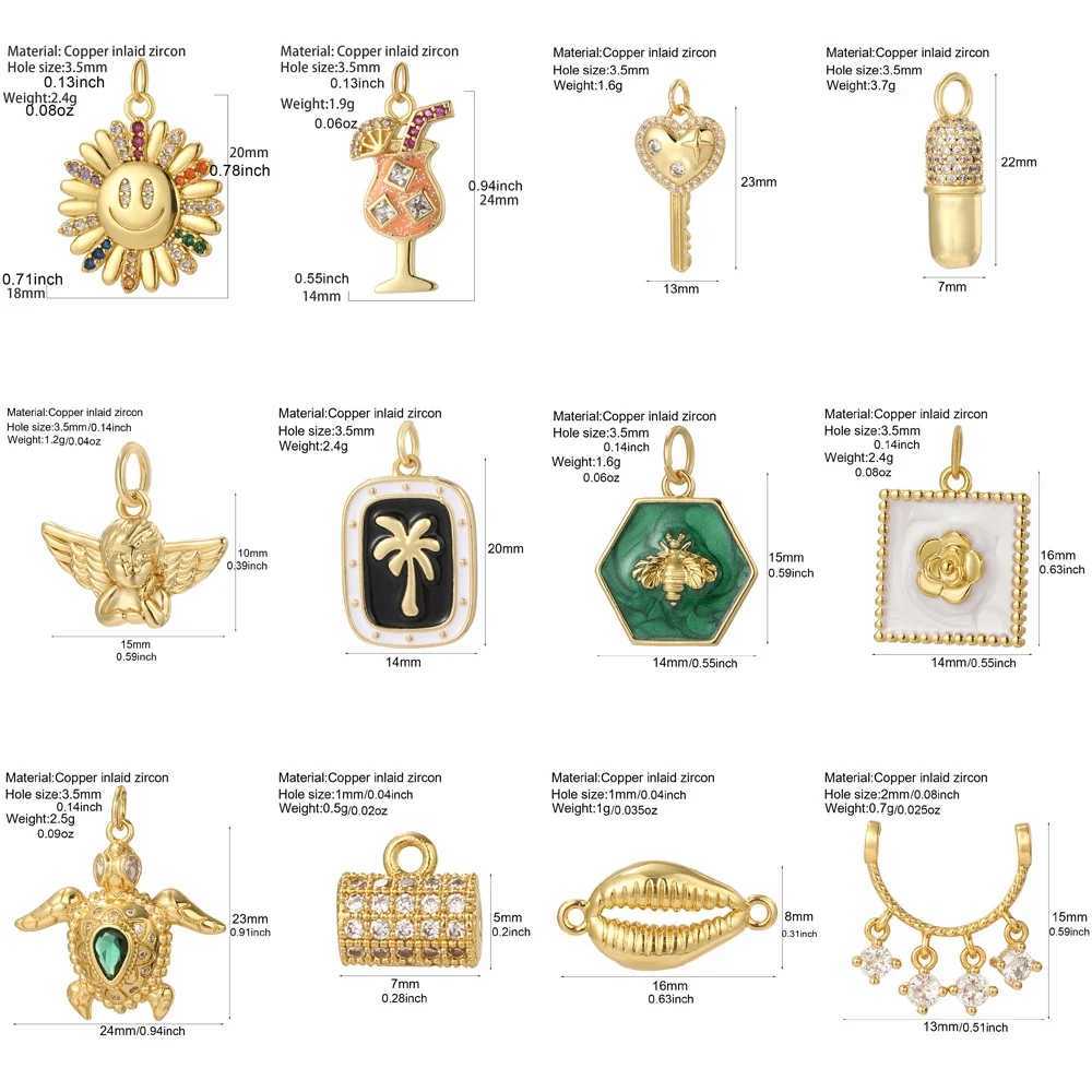 Key Lock rs Charms for Jewelry Making Supplies Dijes Heart animal bag Pendant Gold Color Diy Earring Bracelet Necklacees XJ250607