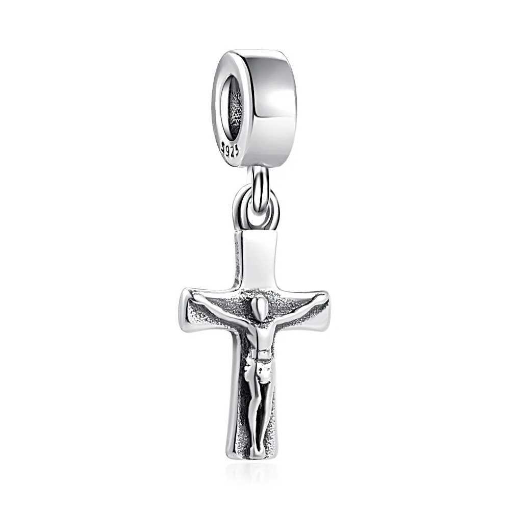New 925 Sterling Silver plated Christ cross Buddha Charms DIY Dangle Bead Fit Original Pendant Bracelet Fashion JewelryXJ250607