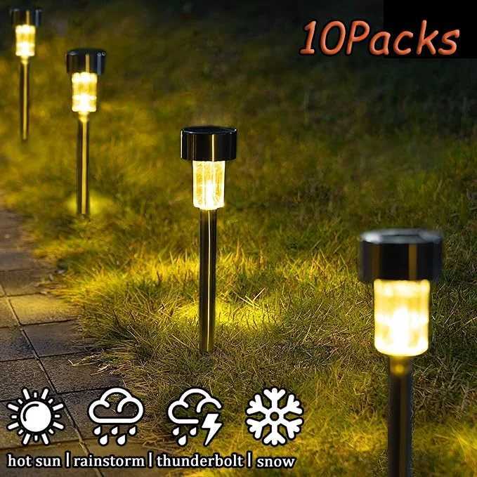 Solar Outdoor Lights Garden Lamp Solar Powered Waterproof Landscape Path Outdoor for Yard Backyard Lawn Patio Decorative W250607