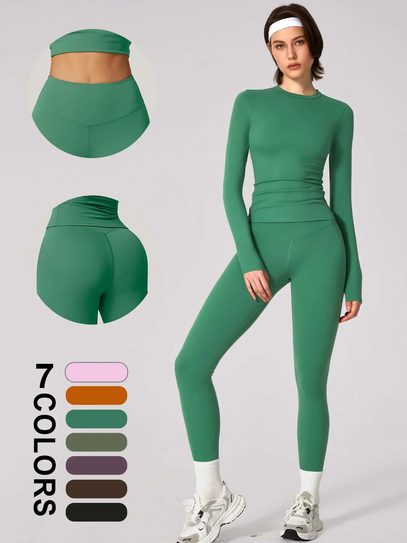 Women Set Sportswear Tracksuit Yoga Suit Sport Clothes Shirt Trousers Long Sleeves Pants 2Pcs Gym Fiess Training Slimming 250606