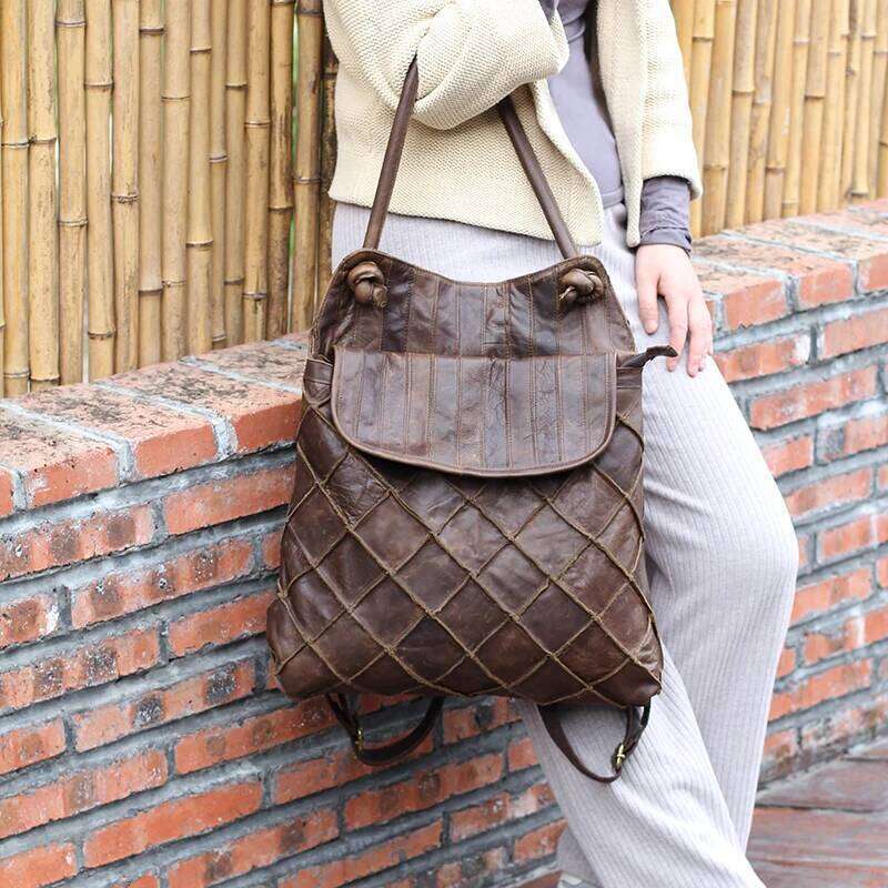Genuine Leather Women's Backpack Female Handbags Portable Tote Bag Soft Thick Cowhide Large Capacity Shoulder Messenger Bags 2025/06/07