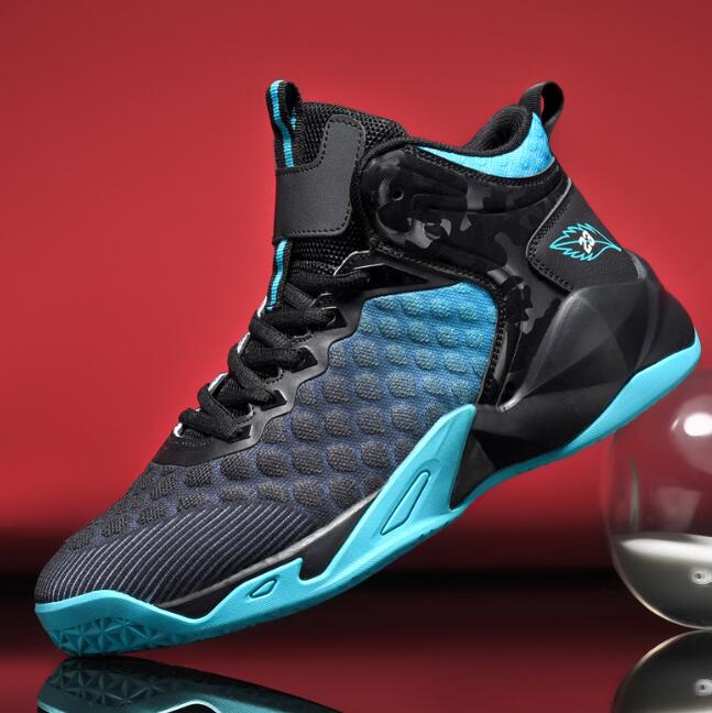 Four Seasons Men's Shoes Basketball Shoes Flyknit Mesh Breathable Mid Top Training Shoes Cross border Foreign Trade Men's Sports Shoes Z 6.5