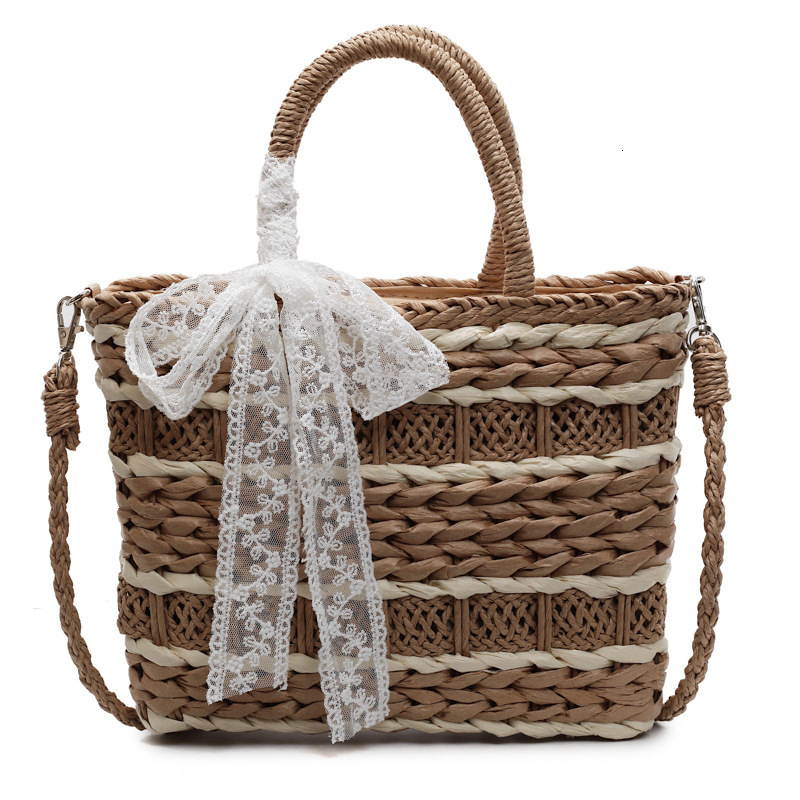 designer Handmade Straw Woven Bag for Women 2025 New Spring Summer Large Capacity Fashion Versatile Woven Bag Single Shoulder Crossbody Bucket Bag