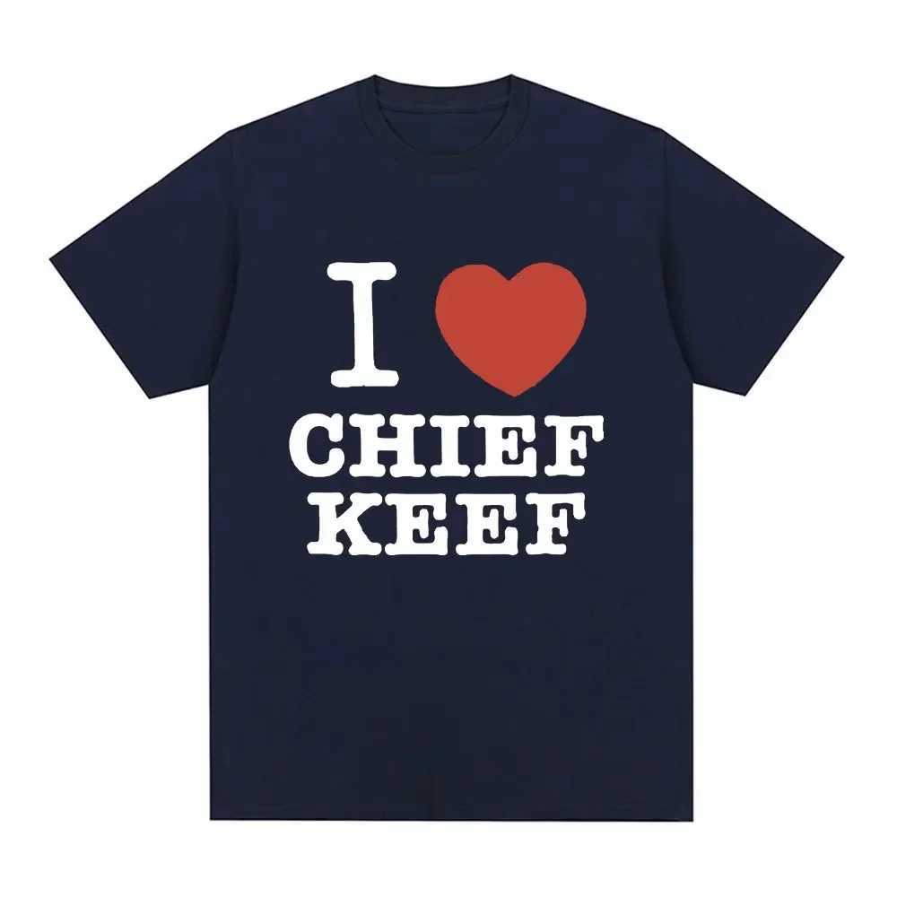 I Love Chief Keef T Shirt Mens Fashion Casual Short Sleeve T-shirt Vintage Gothic Oversized Cotton T-shirts Hip Hop Streetwear W250607
