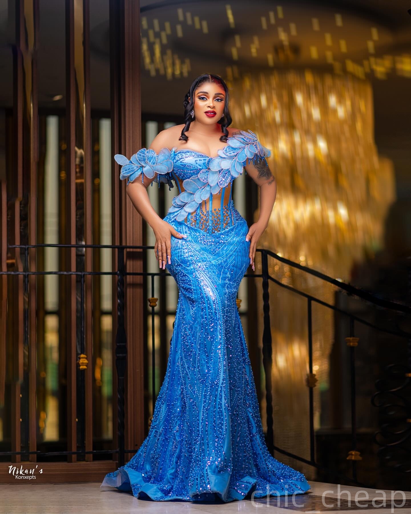 Blue Mermaid Prom Dresses 2025 Appliques Crystals Sequined Evening Formal Party Second Birthday Engagement Gowns Plus Size Dress For Special Occasions