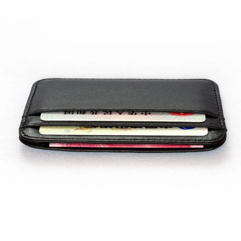 Slim 100% Sheepskin Genuine Leather Mens Wallet Male Thin Mini ID Credit Card Holder Small Cardholder Purse For Man 250605