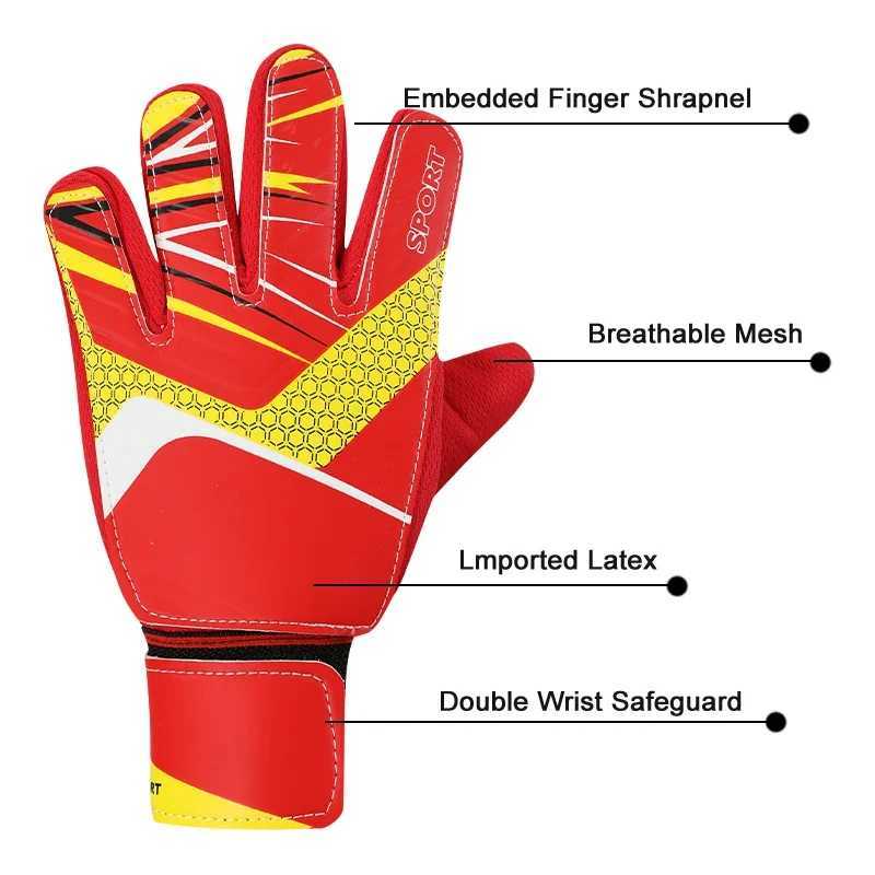 Kids Adults Size Latex Soccer Goalkeeper Gloves Professional Football Goalkeeper Gloves Strong Protection Football Match Gloves XJ250606
