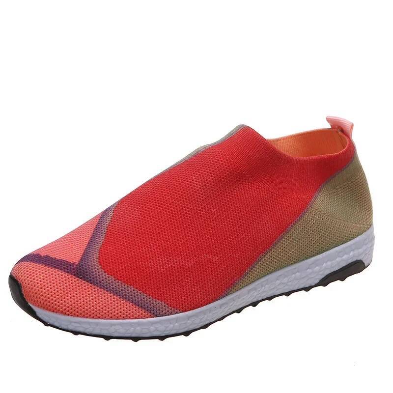 ddmyoutdoor Breathable Mesh Platform Sneakers Women Slip On Soft Casual Single Candy Knit Sock Flat Shoes Outdoor Outdoor Shoes