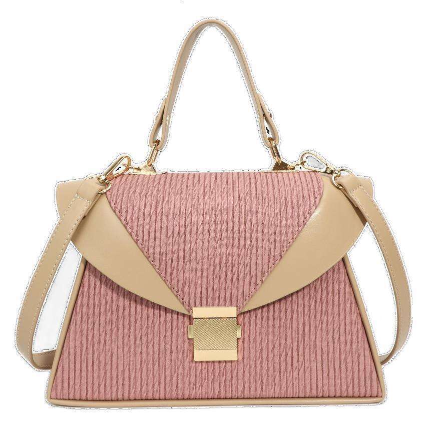 High-End Handbag for Women New Niche Fashion Stylish Shoulder Simple Color-Block Crossbody Bag