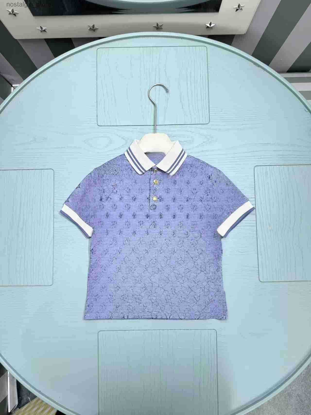 Classics Children letter jacquard polo shirt Summer boys lapel short sleeve casual Tops kids cotton sport tees S3986 y250607VQEQ