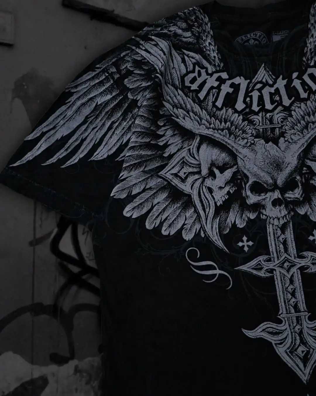 Harajuku New Style Unique Mutated Gothic Theme Trendy Brand Letter Printed T-shirt Men Casual Loose Comfortable Mens Clothing W250607