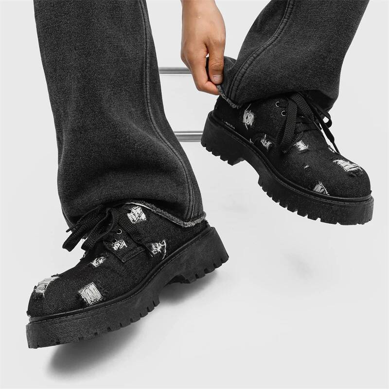 Ddmyoutdoor Summer Retro Derby Designer Fashion Brand Men S Canvas Breathable Thick Soled Workwear Casual Shoes Outdoor Shoes