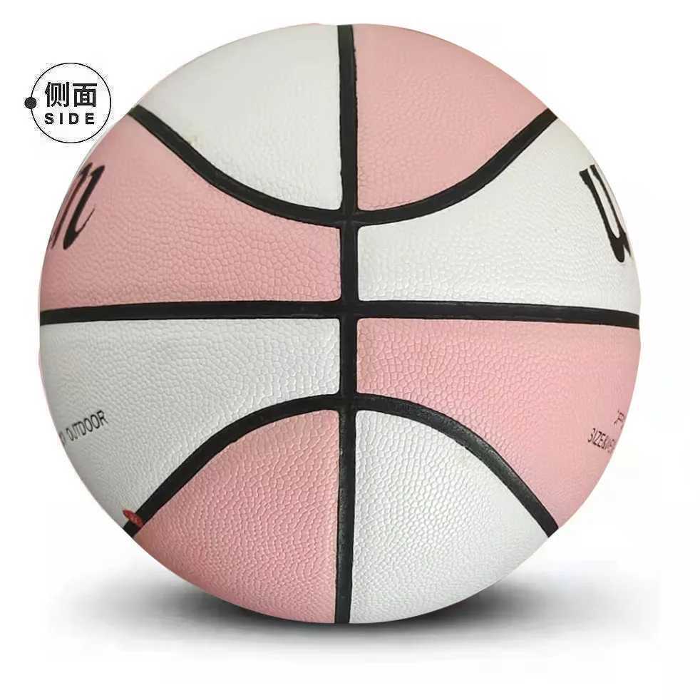 PU leather basketball Wear-Resistant Anti-Slip Outdoor for girls and boys size 7 in pink basketballXJ250606
