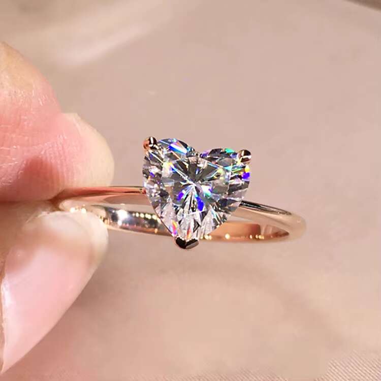 Custom 9K Yellow Gold Jewelry 1 Ct 2 Ct 3 Ct Fancy Moissanite Diamond Ring Solitaire Engagement Rings
